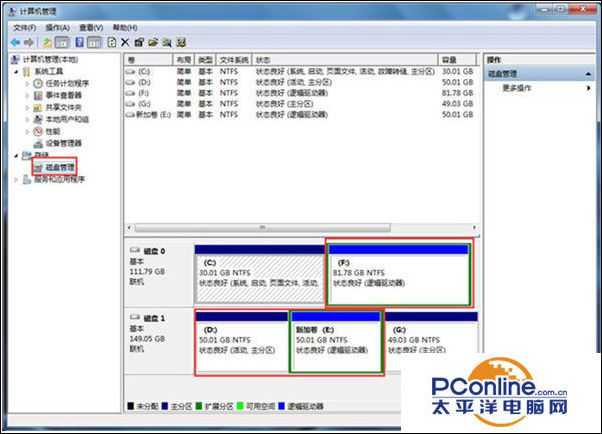 Win7重装系统后D、E和F磁盘不见了解决办法