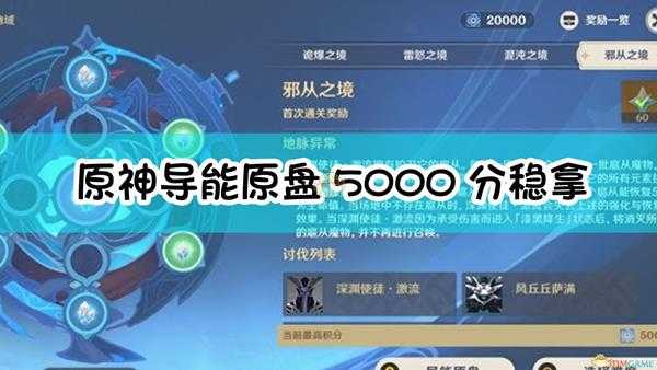 《原神》导能原盘5000分稳拿小技巧