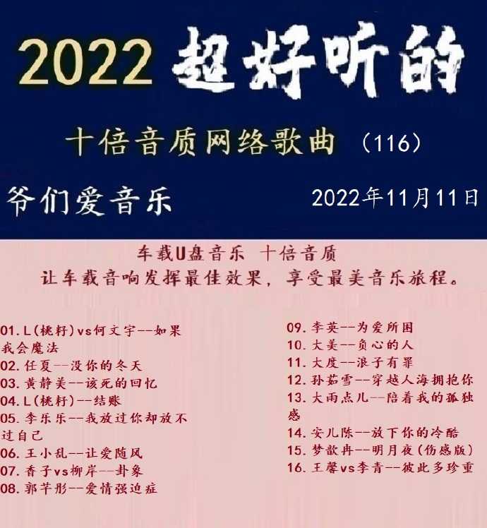 群星《2022超好听的十倍音质网络歌曲（116）》WAV分轨