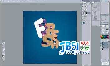 Photoshop制作动感3D字体效果