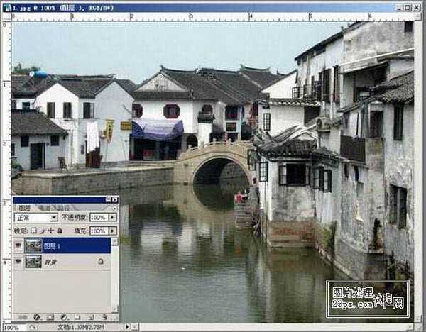 photoshop利用历史艺术画笔快速打造水墨风格图片