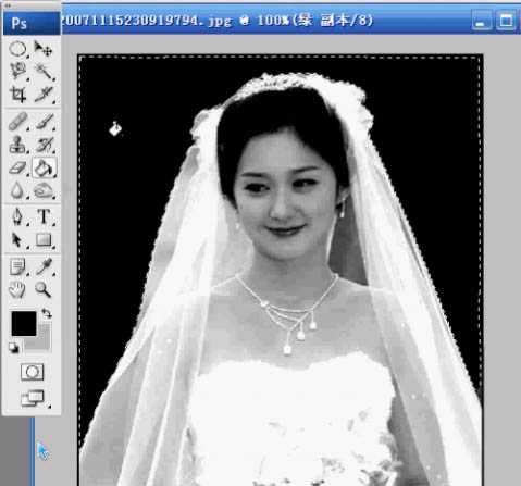 photoshop利用通道抠出透明婚纱