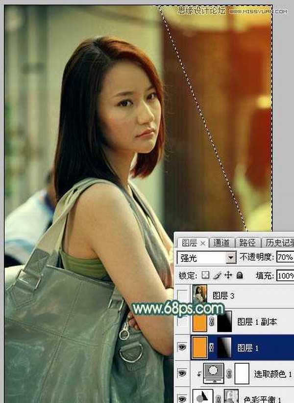 使用Photoshop给美女人像添加怀旧漏光效果