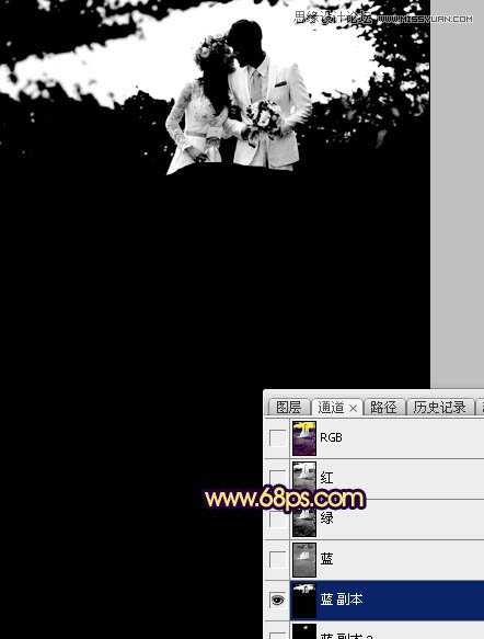 Photoshop调出梦幻紫色效果的外景婚纱照教程