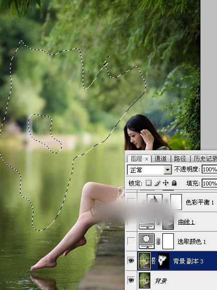 Photoshop将水景人物图片打造唯美的中性红褐色效果教程