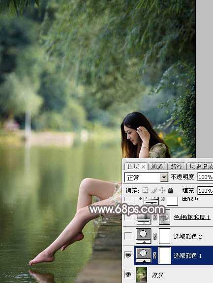 Photoshop为湖景人物图片打造出唯美的红褐色效果