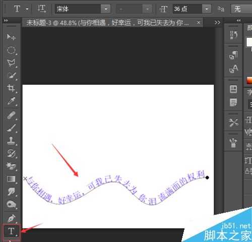 PS利用钢笔工具形成路径文字效果