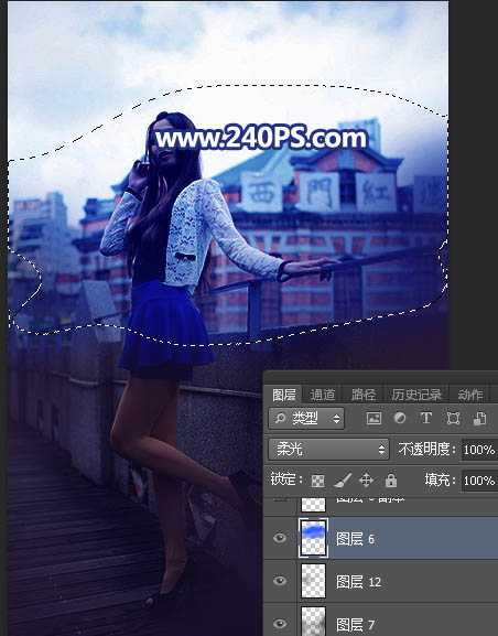 Photoshop给外景人像照片添加傍晚霞光效果教程