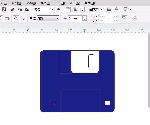 cdr中怎么画3.5英寸软盘? cdr设计软盘模型的教程
