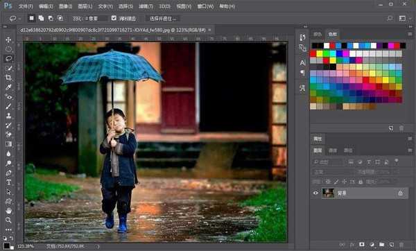 ps怎么做下雨效果?Photoshop给撑伞的男孩图片添加逼真的雨丝效果