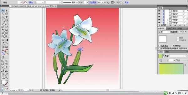 ai怎么画矢量的百合花素材?