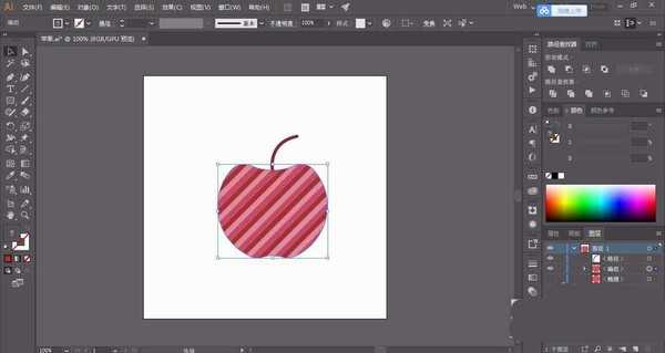 ai怎么使用剪切蒙版制作苹果图形?
