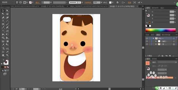 ai怎么设计卡通笑脸手机壳设计图?