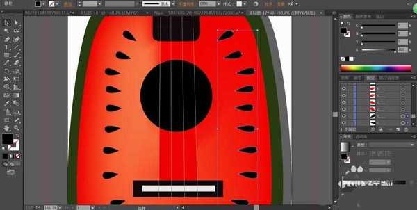 ai怎么绘制西瓜形象的吉他设计图?