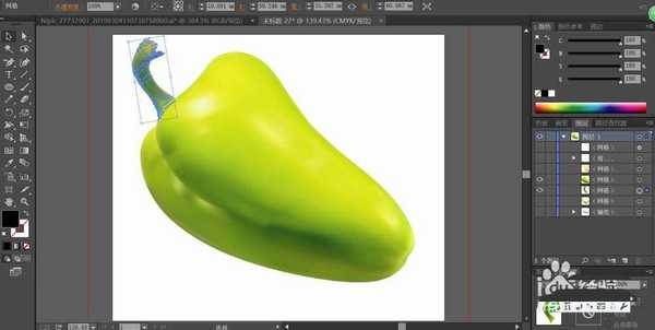ai怎么绘制逼真的立体青椒矢量图?