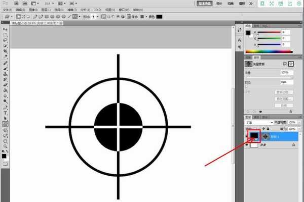 ps怎么快速绘制十字靶标图案? ps瞄准靶图标的画法