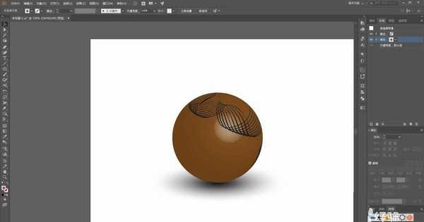 ai怎么画棕色球体? ai绘制逼真圆球的技巧